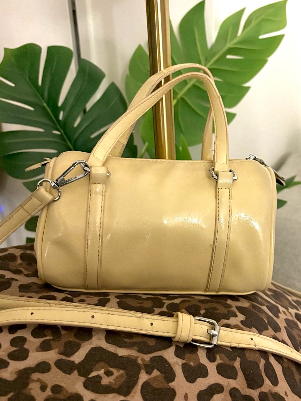 Y2K Butter Yellow Mini Boston Crossbody Bag